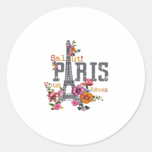 salut Paris voeu rêvez Ronde Sticker