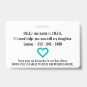 salut patience non verbale badge pvc (Arrière)