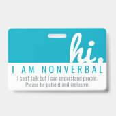 salut patience non verbale badge pvc (Avant)