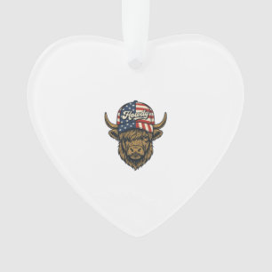 Salut Vache Highland Patriotique Design Western Vi