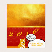 Salutation 2018 année Chien Chiot en pack vietnami (Outside Unfolded)