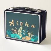 Salutation Aloha avec la Lunchbox Feuille tropical (Dos)