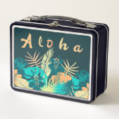 Salutation Aloha avec la Lunchbox Feuille tropical (Devant)