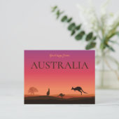 Salutation de Austrailia Carte postale Kangaroos (Debout devant)