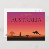 Salutation de Austrailia Carte postale Kangaroos (Devant / Derrière)