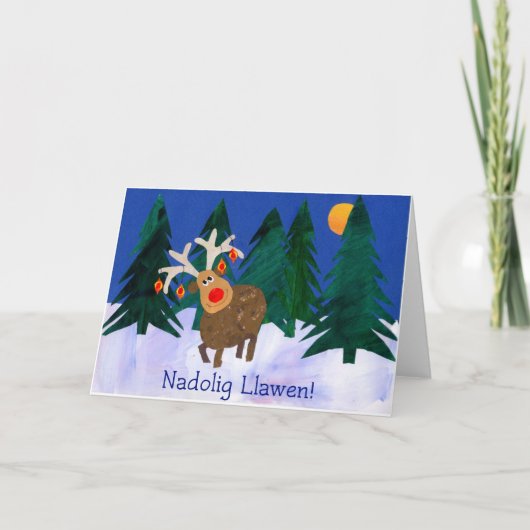 Salutation de Gallois, renne, carte de Noël (Devant)