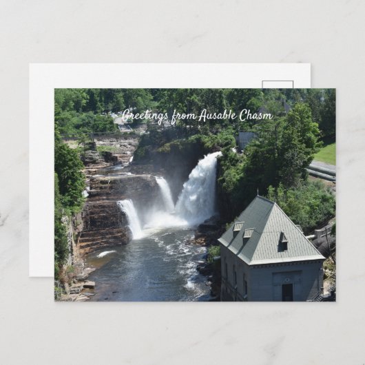 Salutation de la carte postale Ausable Chasm (Devant / Derrière)