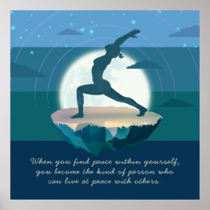 Salutation de la lune de yoga Poster Flying Island