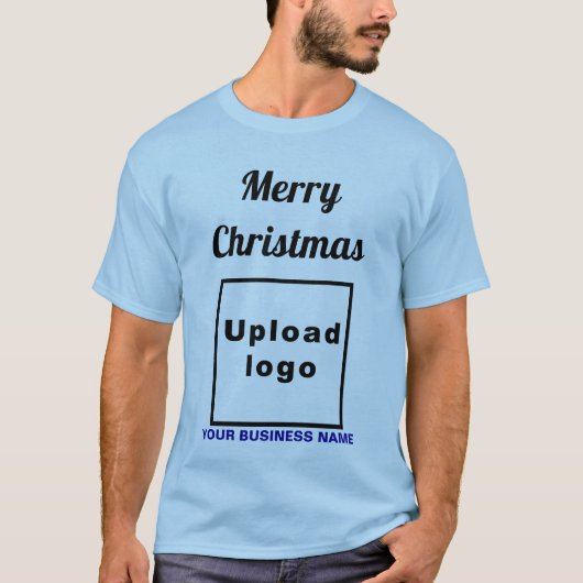 Salutation de Noël d'affaires sur T-shirt bleu cla (Devant)