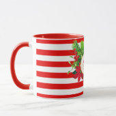 Salutation de Noël Mug rayé rouge (Gauche)