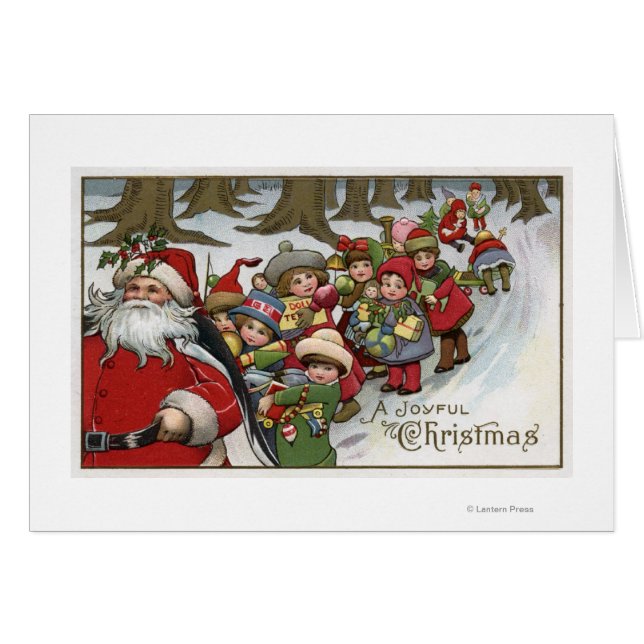 Salutation de NoëlPère Noël et aides (Devant horizontal)