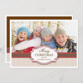 Salutation de vacances Rouge & Tan Élégant Carte p (Devant / Derrière)