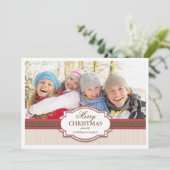 Salutation de vacances Rouge & Tan Élégant Carte p (Debout devant)