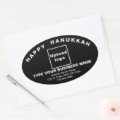 Salutation Hanoukka d'affaires sur Sticker Ovale N (Enveloppe)