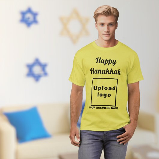 Salutation Hanoukka d'affaires sur T-shirt jaune