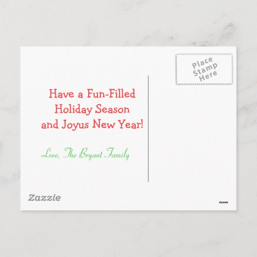 Salutation par carte postale de vacances (Dos)