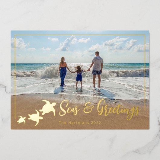 Salutation photo de vacances des tortues de mer (Recto)