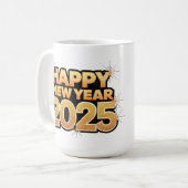 Salutations à 2025 | heureux Nouvel An 2025 Mugs (Devant gauche)