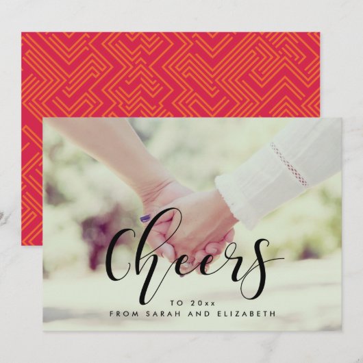 Salutations à 2026 Elégant carte photo du Nouvel A (Devant / Derrière)