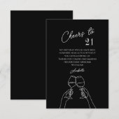 Salutations à 21 21ème anniversaire carte de remer (Devant / Derrière)