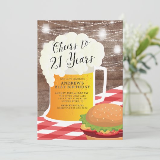 Salutations à 21 ans 21e anniversaire Invitation (Debout devant)