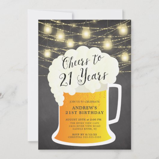Salutations à 21 Ans 21e Invitation anniversaire (Devant)