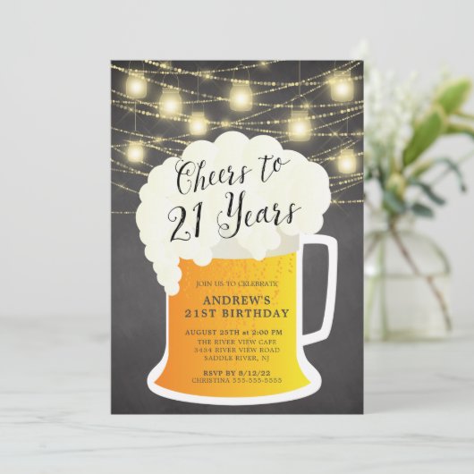 Salutations à 21 Ans 21e Invitation anniversaire (Debout devant)
