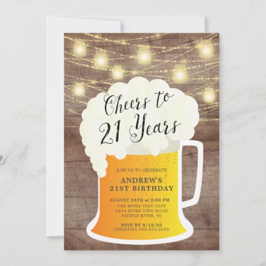 Salutations à 21 Ans 21e Invitation anniversaire (Devant)