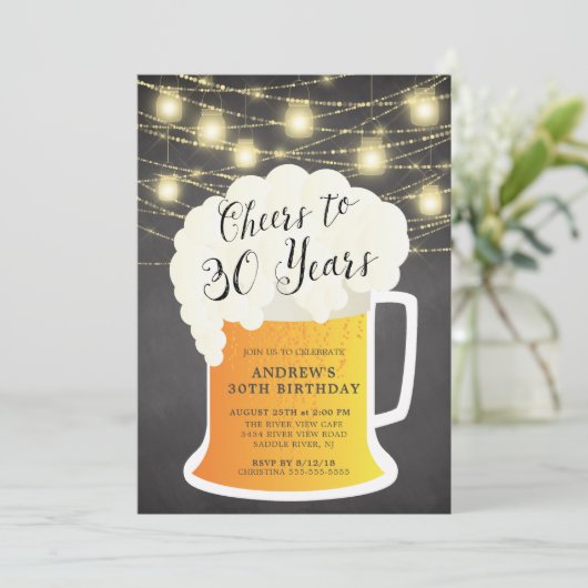 Salutations à 30 ans Anniversaire Invitation (Debout devant)