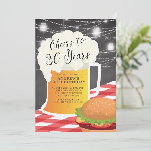 Salutations à 30 ans Anniversaire Invitation (Debout devant)