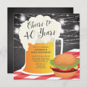 Salutations à 40 ans Anniversaire Invitation (Devant / Derrière)