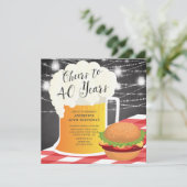 Salutations à 40 ans Anniversaire Invitation (Debout devant)