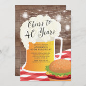 Salutations à 40 ans Anniversaire Invitation (Devant / Derrière)