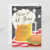 Salutations à 40 ans Anniversaire Invitation (Devant)