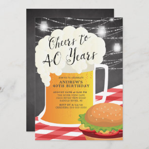 Salutations à 40 ans Anniversaire Invitation