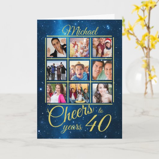 Salutations à 40 ans Modèle photo 40e anniversaire (Fleur jaune)