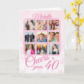 Salutations à 40 ans Modèle photo 40e anniversaire (Fleur jaune)