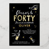 Salutations à 40 invitation d'anniversaire fantais (Recto)