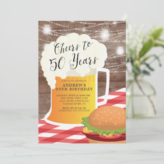 Salutations à 50 ans 50e anniversaire Invitation (Debout devant)