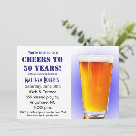 Salutations à 50 ans 50e anniversaire Invitation (Debout devant)