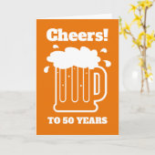 Salutations à 50 ans 50e bière Carte d'anniversair (Fleur jaune)