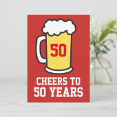 Salutations À 50 Ans Bière 50ème Fête Invitation (Debout devant)