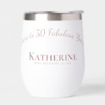 Salutations à 50 Fabuleuses Années ! Cadeau d'anni<br><div class="desc">Célébrez le grand 5-0 style avec ce chaudière en acier inoxydable élégant et durable! Avec l’expression "Cheers to 50 Fabulous Years", c’est le cadeau personnalisé parfait pour les anniversaires jalons. Gardez les boissons à la température parfaite, rendant chaque gorgée spéciale. Ce verre de vin très mignon et personnalisé, à la...</div>