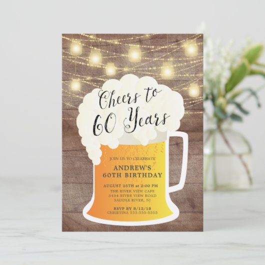 Salutations à 60 ans Anniversaire Invitation (Debout devant)