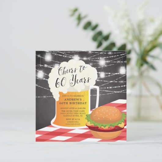 Salutations à 60 ans Anniversaire Invitation (Debout devant)