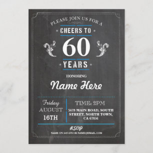 Salutations à 60 ans Anniversaire Invitation 40e 5