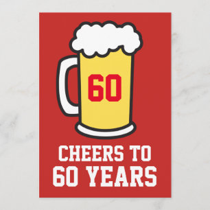 Salutations à 60 ans Bière 60ème Fête Invitation