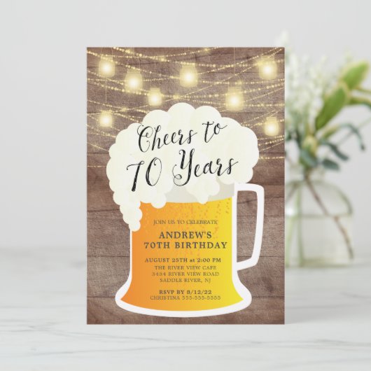 Salutations à 70 ans 70e anniversaire Invitation (Debout devant)