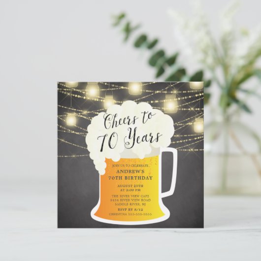 Salutations à 70 ans 70e anniversaire Invitation (Debout devant)