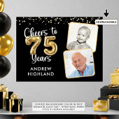 Salutations à 75 ans Anniversaire 2 Photos Affiche